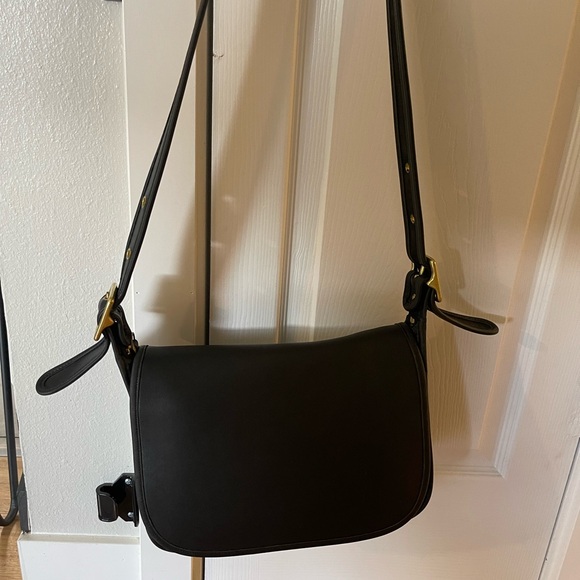 😍90s RARE COACH Vintage City Bag Black Leather Crossbody Shoulder Purse Bag🤍 - Picture 10 of 11